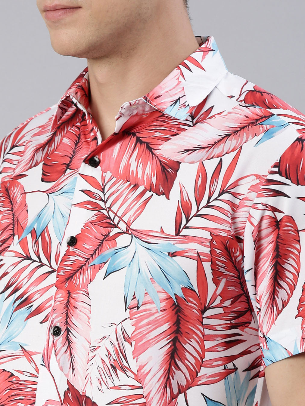 Palmier White Shirt Printed Shirt Bushirt