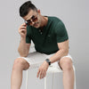 Bottle Green Half Sleeves Henley T Shirt Henley T Shirt Bushirt
