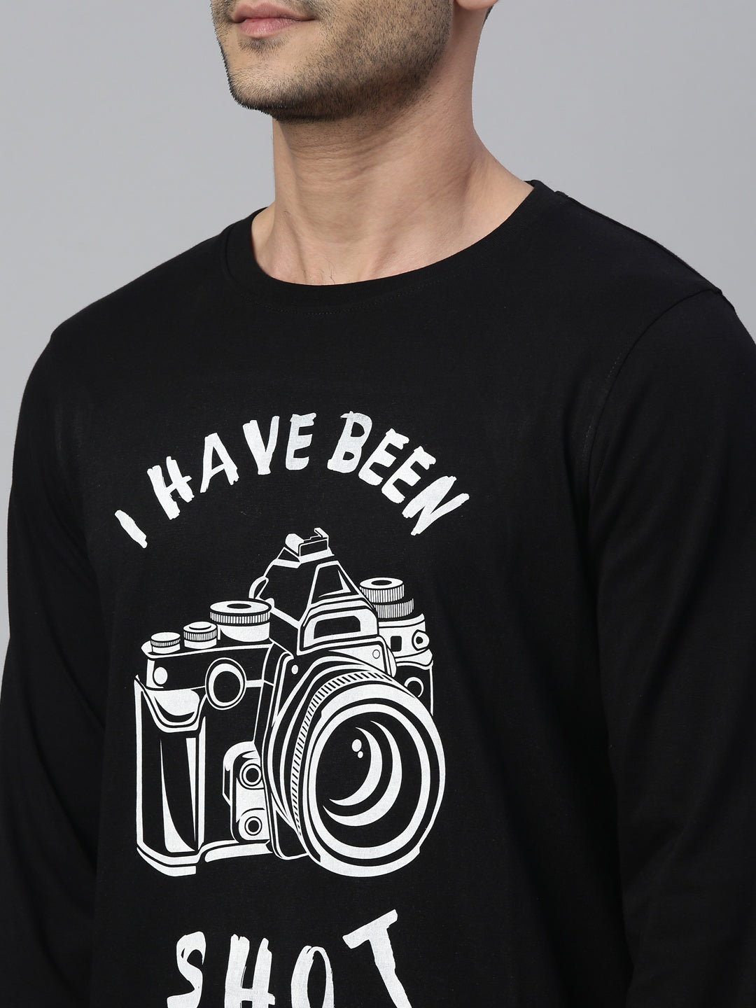 I Have Been Shot Black Full Sleeves T Shirt Full Sleeves Bushirt