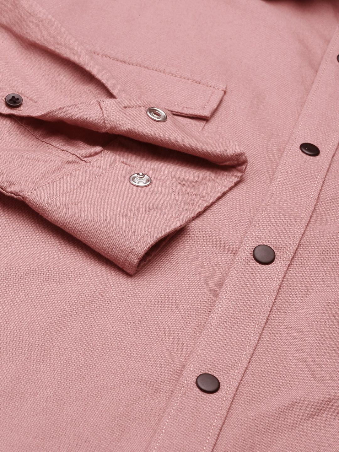 Salmon Pink Cargo Shirt Solid Shirt Bushirt
