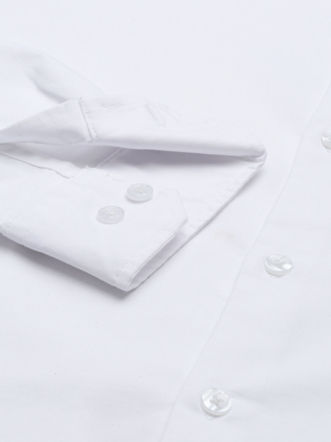 White Chinese Collar Casual Shirt Solid Shirt Bushirt