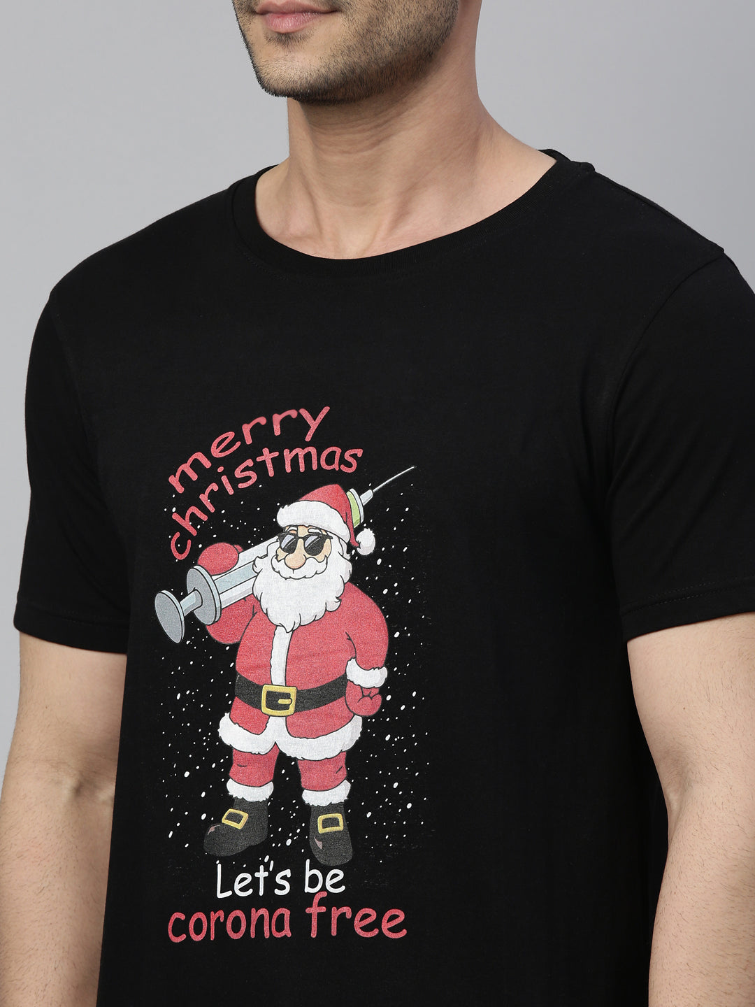 This Christmas Lets Be Corona Free T-Shirt Graphic T-Shirts Bushirt