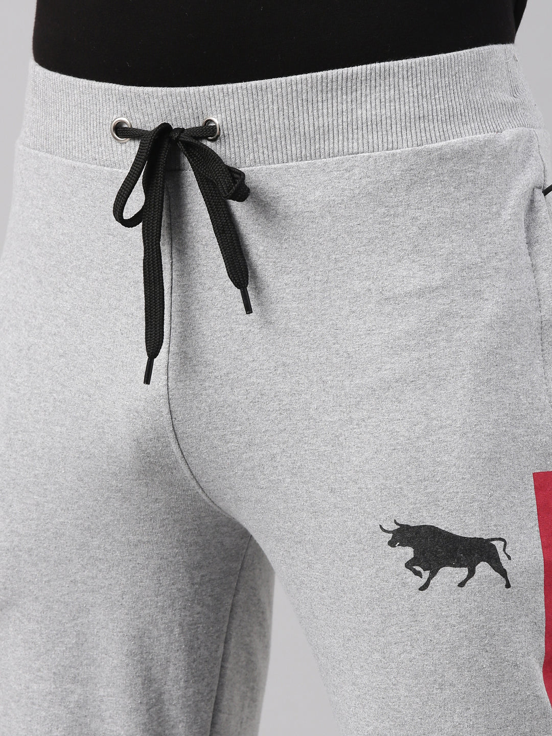 Light Grey Solid Side Block Joggers Men's Joggers Bushirt