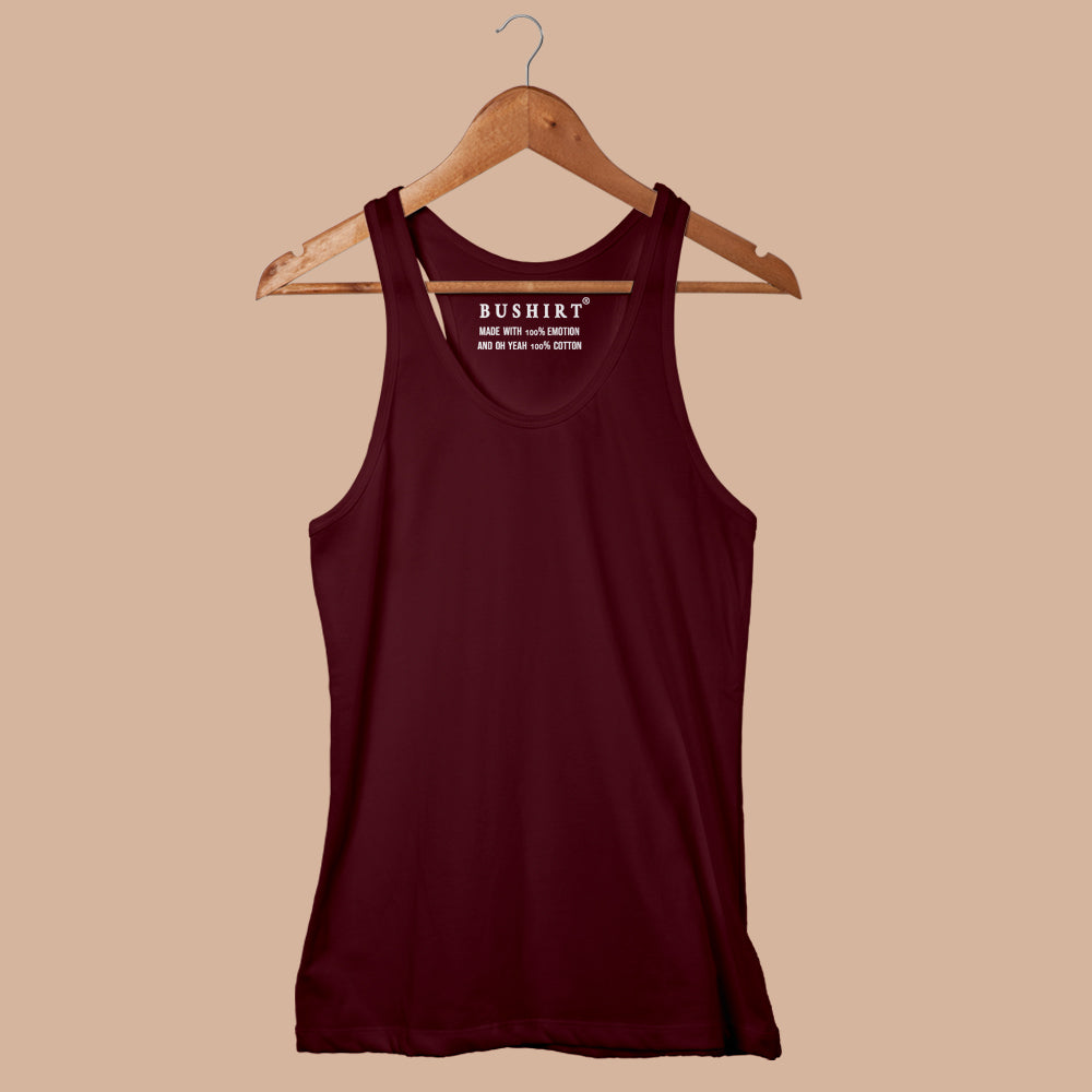 Maroon Sleeveless T-Shirt vest Bushirt