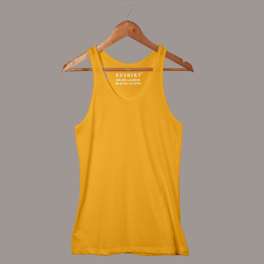 Mustard Sleeveless T-Shirt Vest Bushirt
