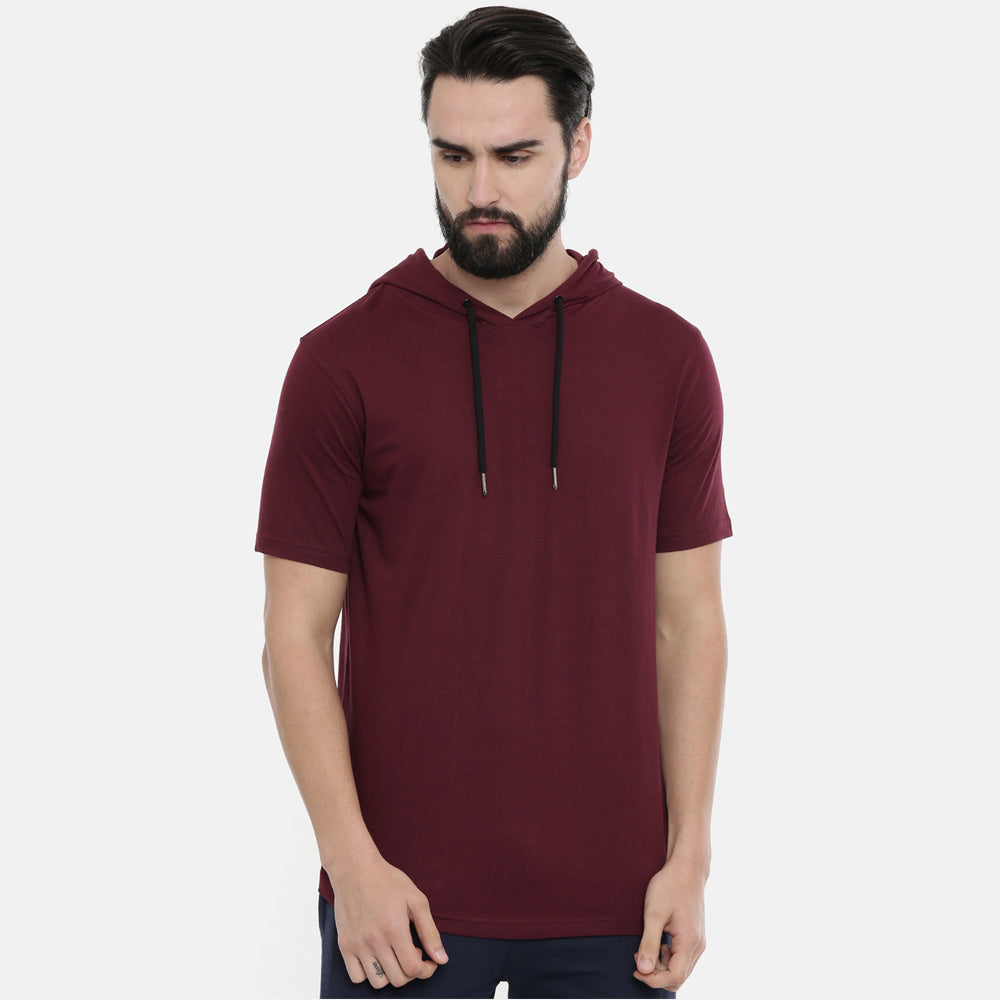 Maroon Half Sleeves Hoodies Hoodies Bushirt