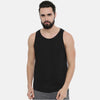 Black Sleeveless T-Shirt Vest Bushirt