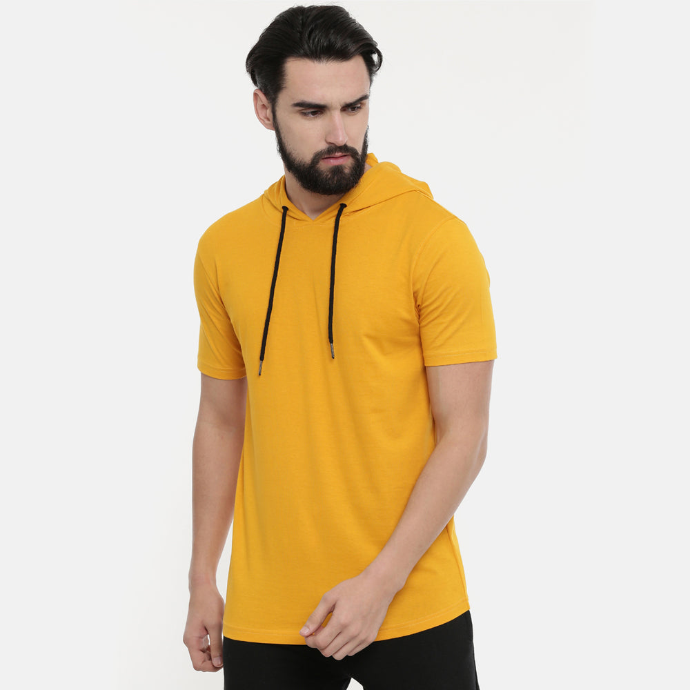 Mustard Half Sleeves Hoodies Hoodies Bushirt