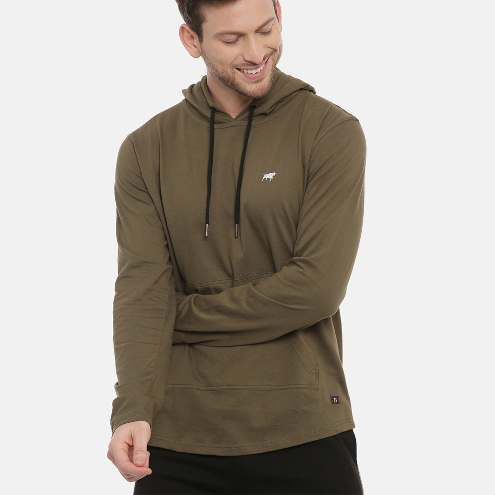 Military Green Full Sleeves Hoodies Hoodies Bushirt