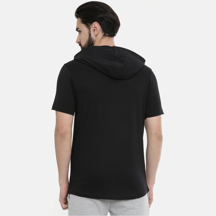 Black Half Sleeves Hoodies Hoodies Bushirt