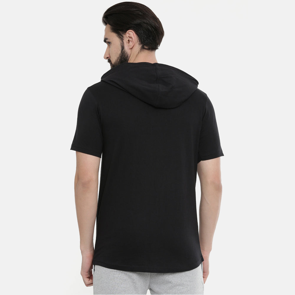 Black Half Sleeves Hoodies Hoodies Bushirt