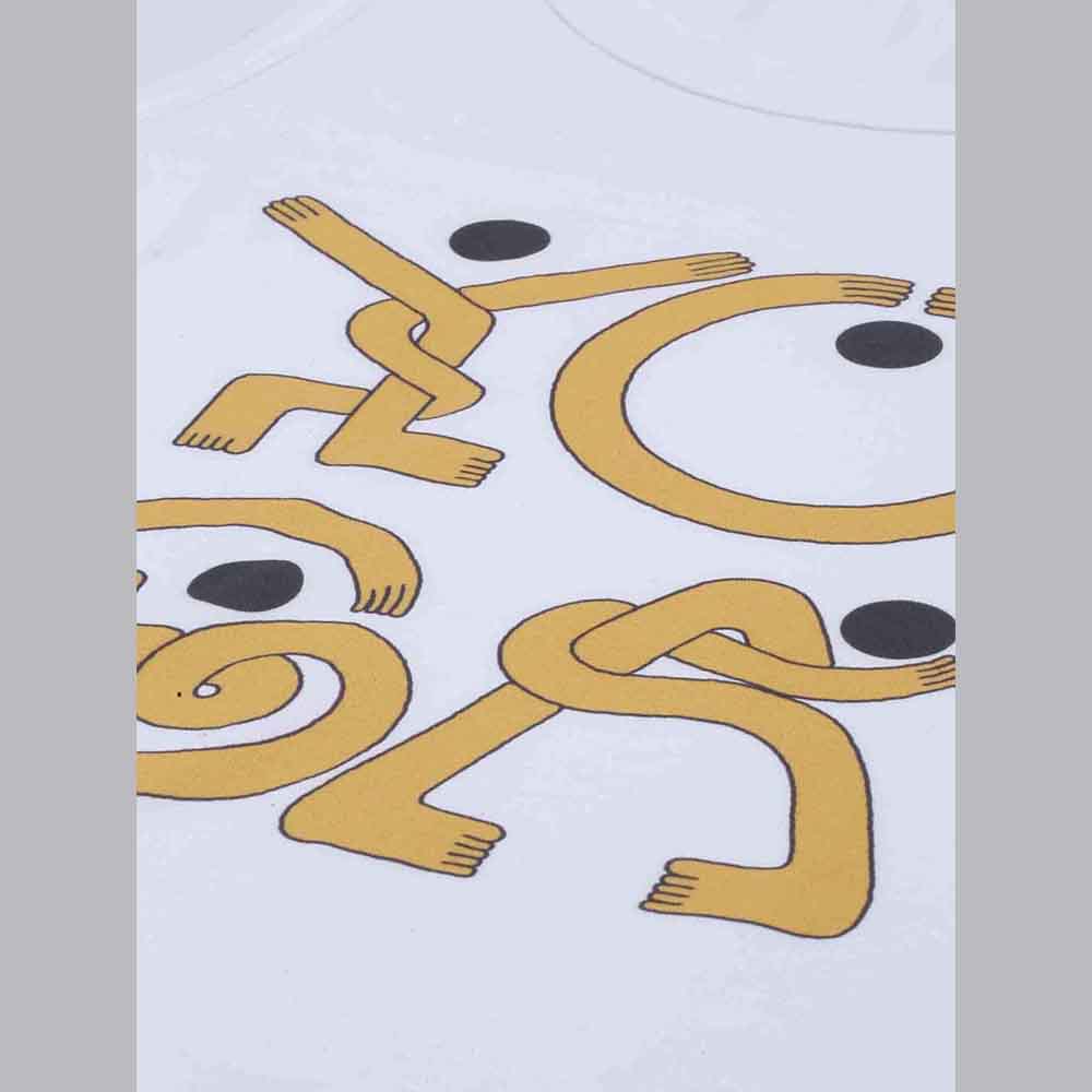 Yoga White Sleeveless T-Shirt Vest Bushirt