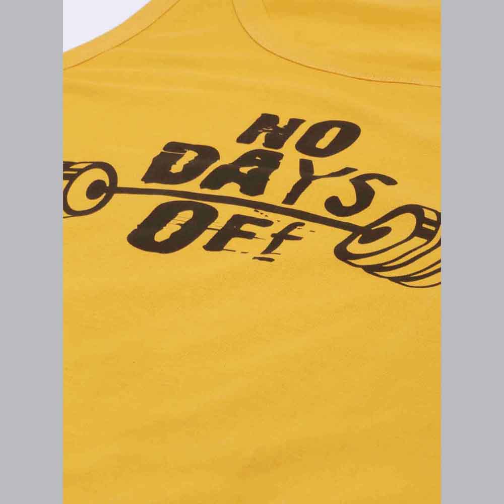 No Day Off Mustard Sleeveless T-Shirt Vest Bushirt