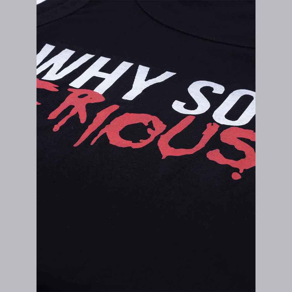 Why So Serious Black Sleeveless T-Shirt Vest Bushirt