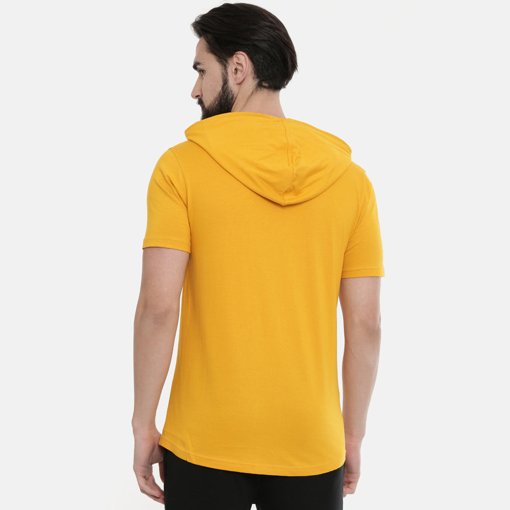 Mustard Half Sleeves Hoodies Hoodies Bushirt
