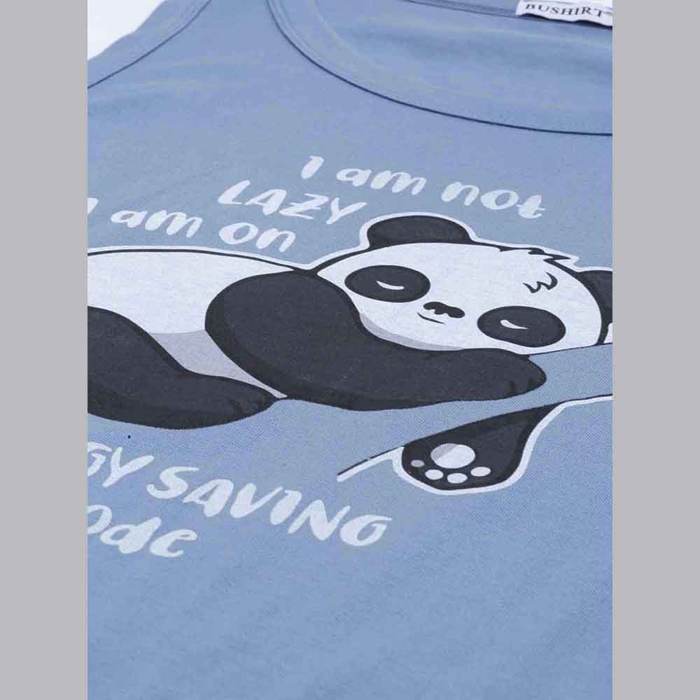 Iam Not lazy Turquoise Blue Sleeveless T-Shirt Vest Bushirt