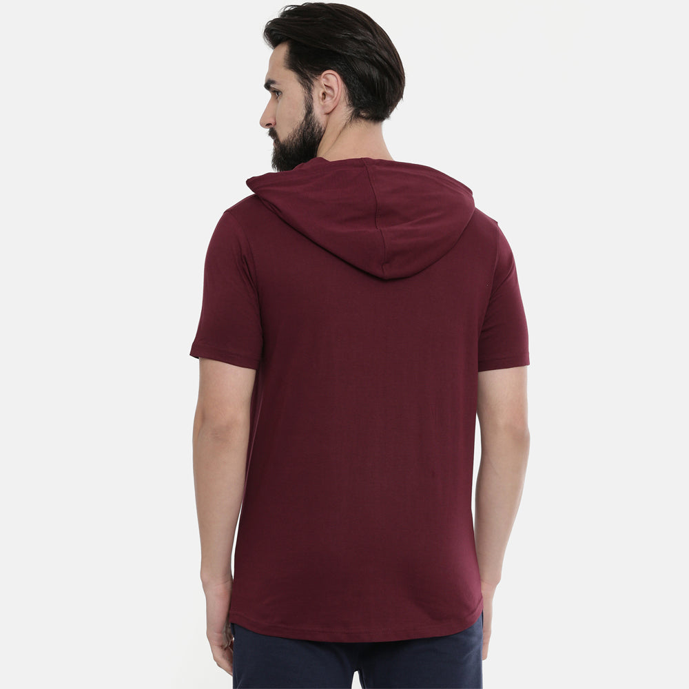 Maroon Half Sleeves Hoodies Hoodies Bushirt
