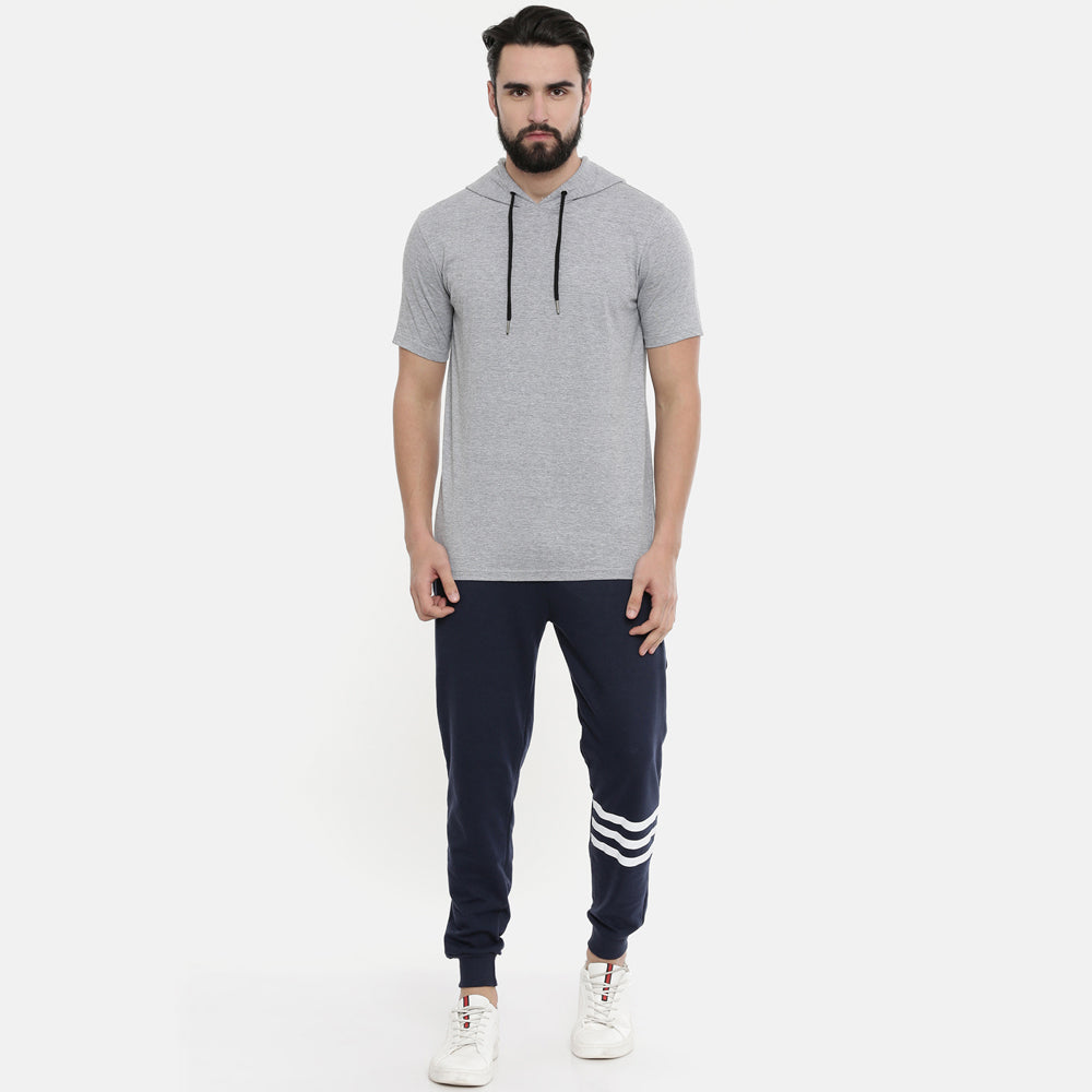 Millange Grey Half Sleeve Hoodies Hoodies Bushirt