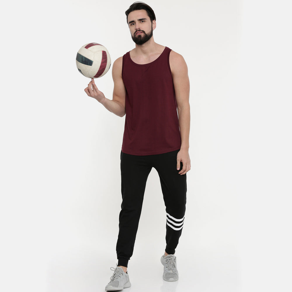 Maroon Sleeveless T-Shirt vest Bushirt