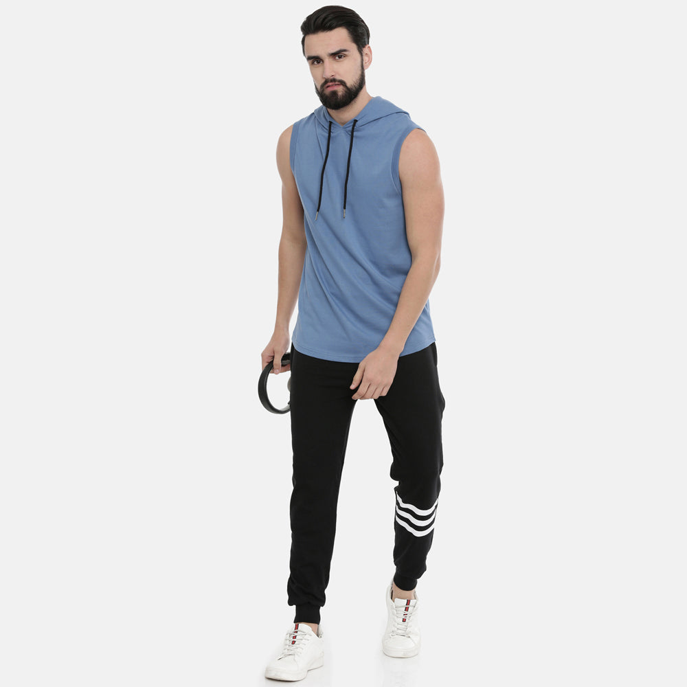 Turquoise Blue Sleeveless Hoodies Hoodies Bushirt