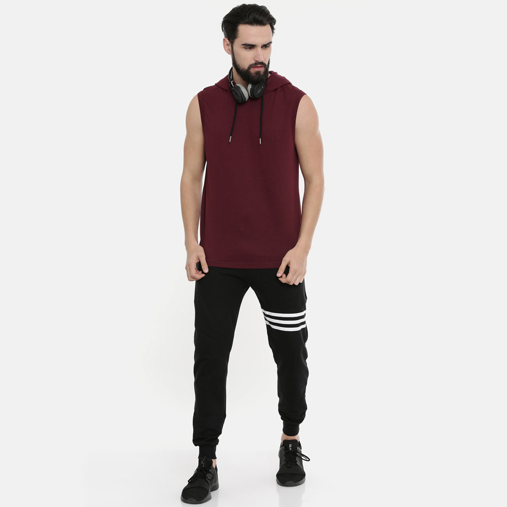 Maroon Sleeveless Hoodies Hoodies Bushirt