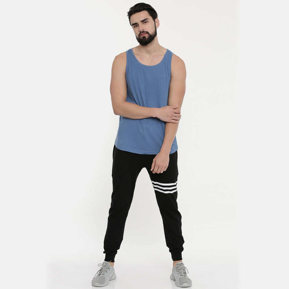 Turquoise Blue Sleeveless T-Shirt Vest Bushirt