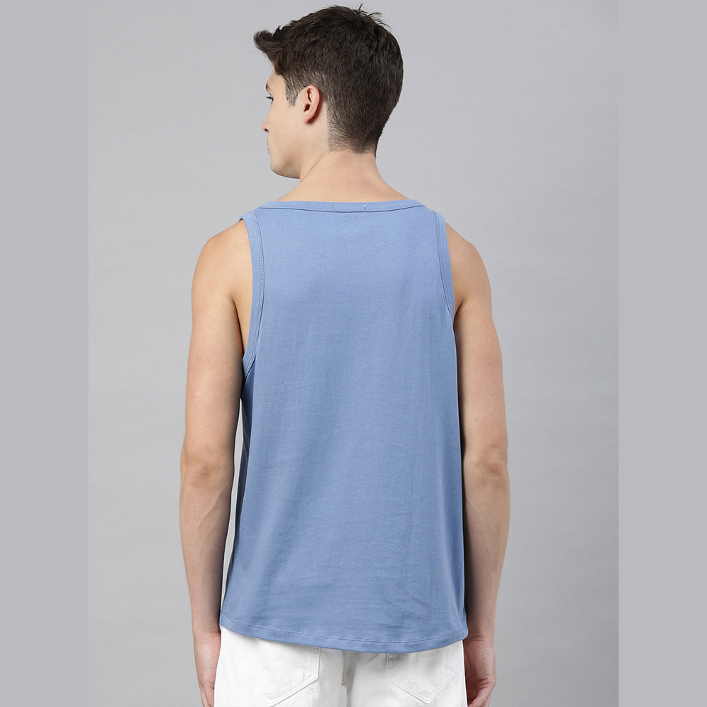 Iam Not lazy Turquoise Blue Sleeveless T-Shirt Vest Bushirt