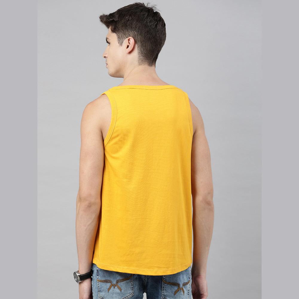 No Limit Mustard Sleeveless T-Shirt Vest Bushirt