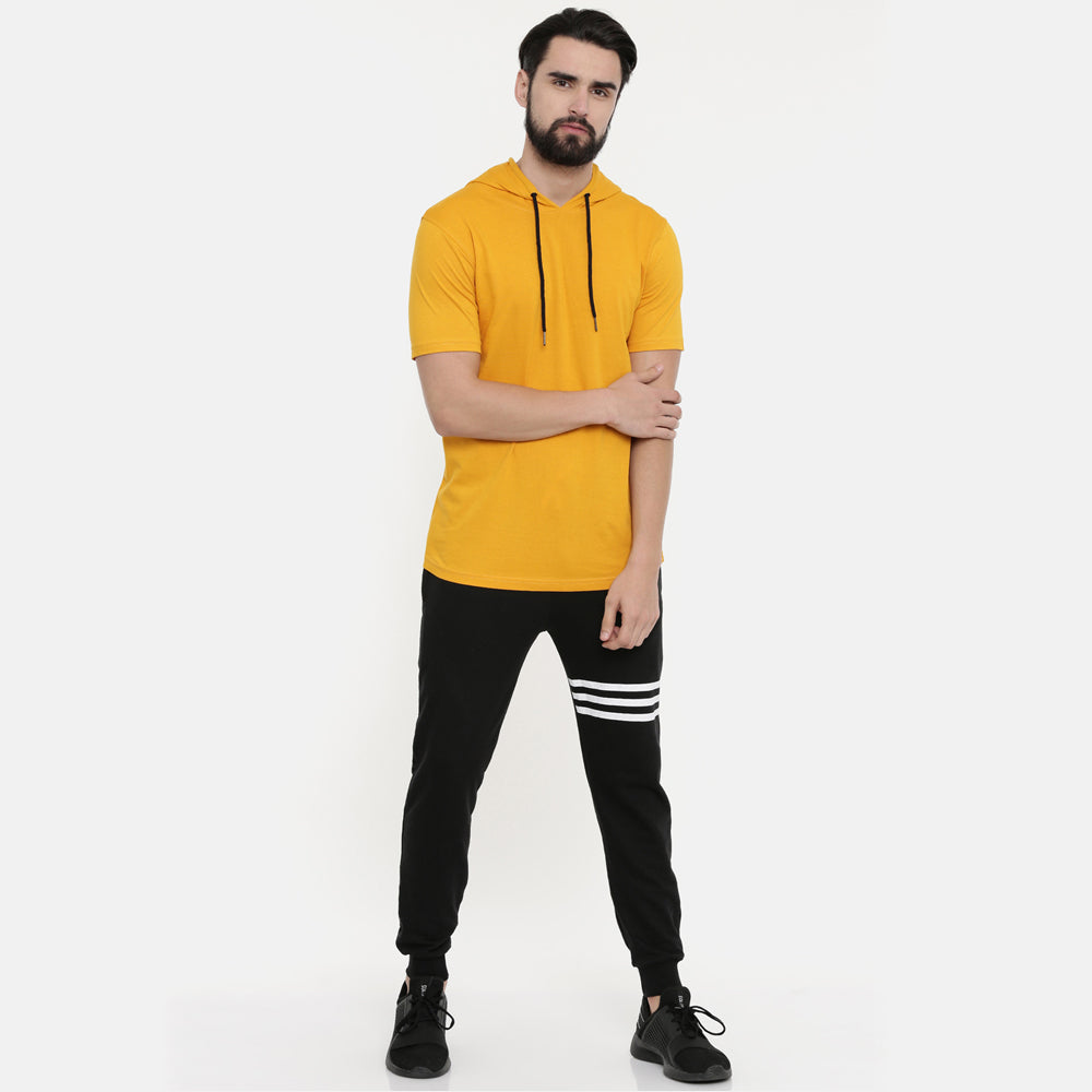 Mustard Half Sleeves Hoodies Hoodies Bushirt