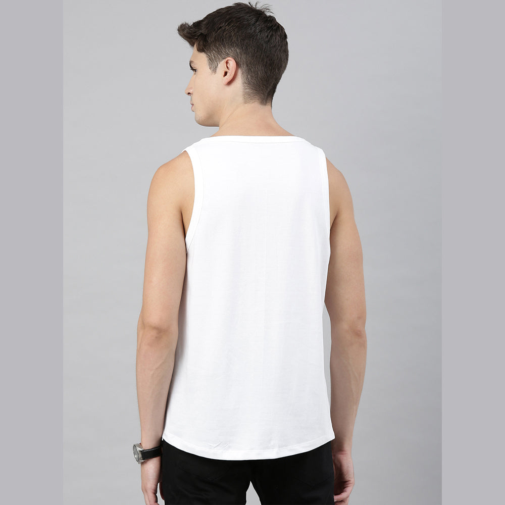 Yoga White Sleeveless T-Shirt Vest Bushirt