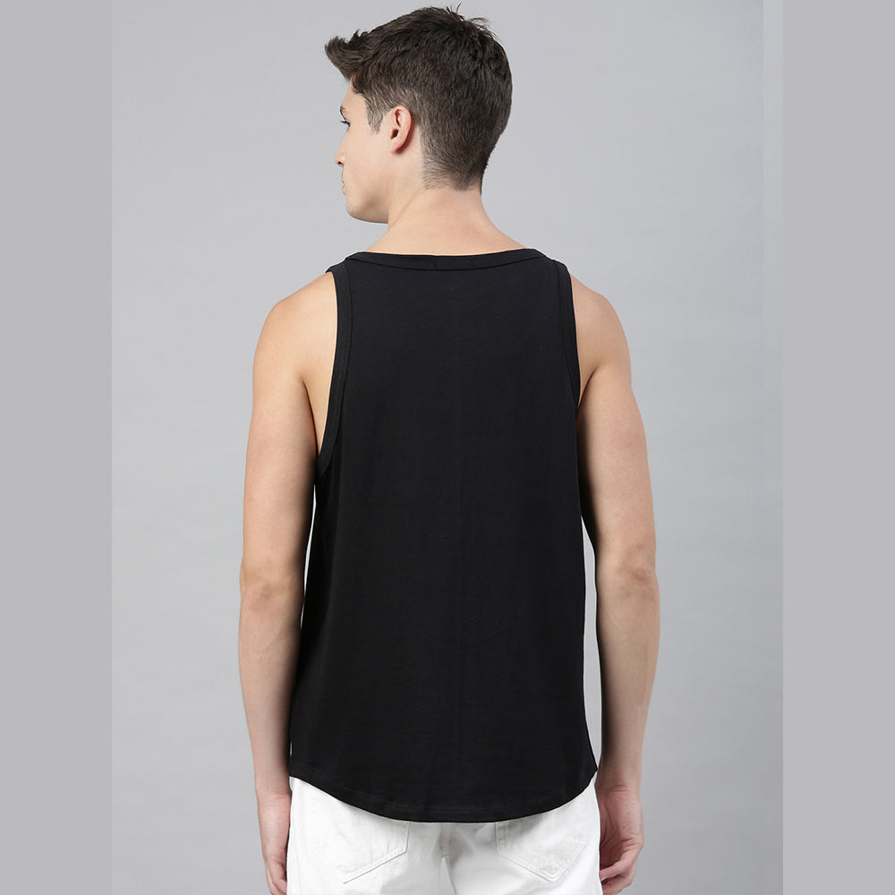 Why So Serious Black Sleeveless T-Shirt Vest Bushirt