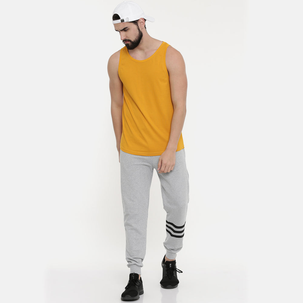 Mustard Sleeveless T-Shirt Vest Bushirt