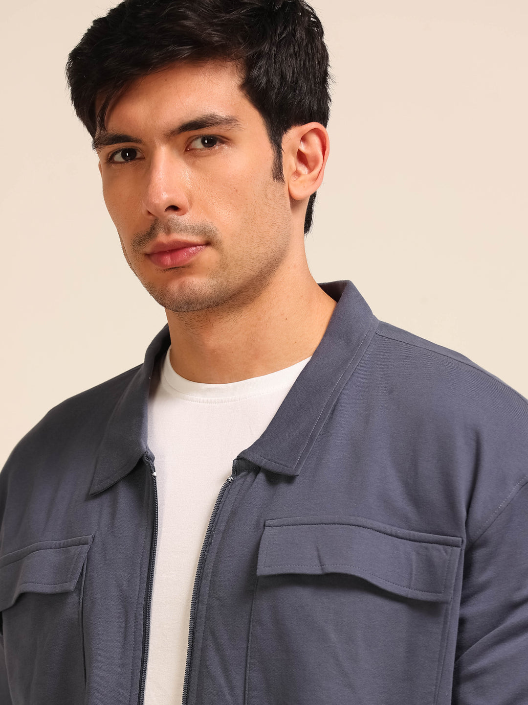 Dusty Blue Oversize Co-Ords Oversize Co-ords Bushirt