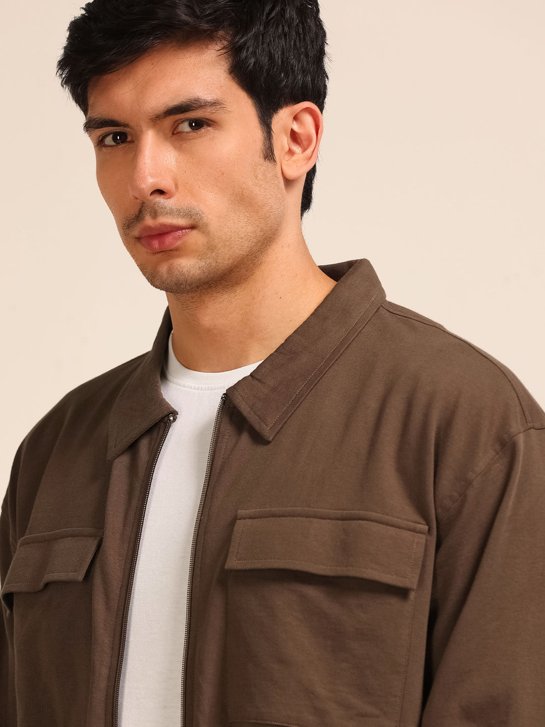 Dark Brown Oversize Co-Ords Oversize Co-ords Bushirt