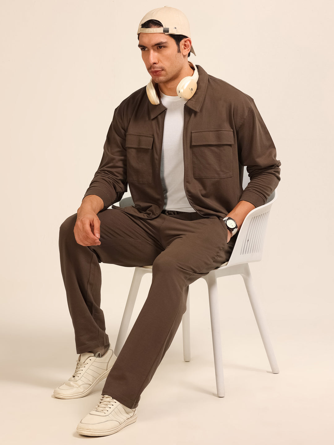 Dark Brown Oversize Co-Ords Oversize Co-ords Bushirt