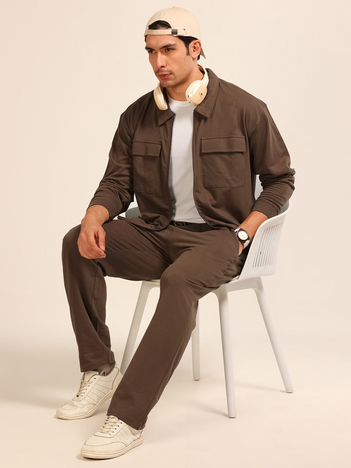 Dark Brown Oversize Co-Ords Oversize Co-ords Bushirt