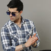 Cross Flap White Check Shirt Checks Shirt Bushirt   