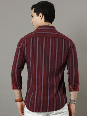 Wine Strips Shirt Strips Shirt Bushirt   