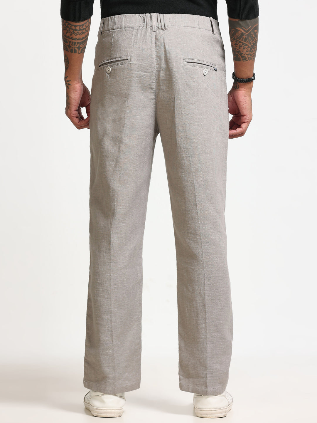 Light Grey Relaxed Fit Linen Trousers Linen Trouser Bushirt