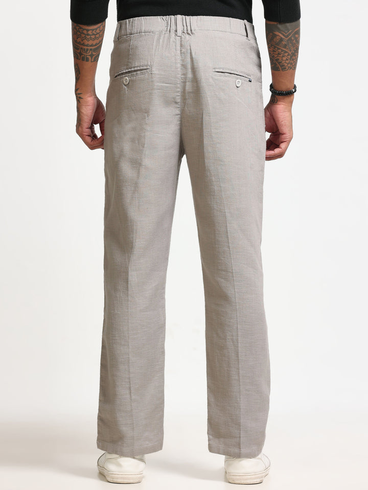 Light Grey Relaxed Fit Linen Trousers Linen Trouser Bushirt