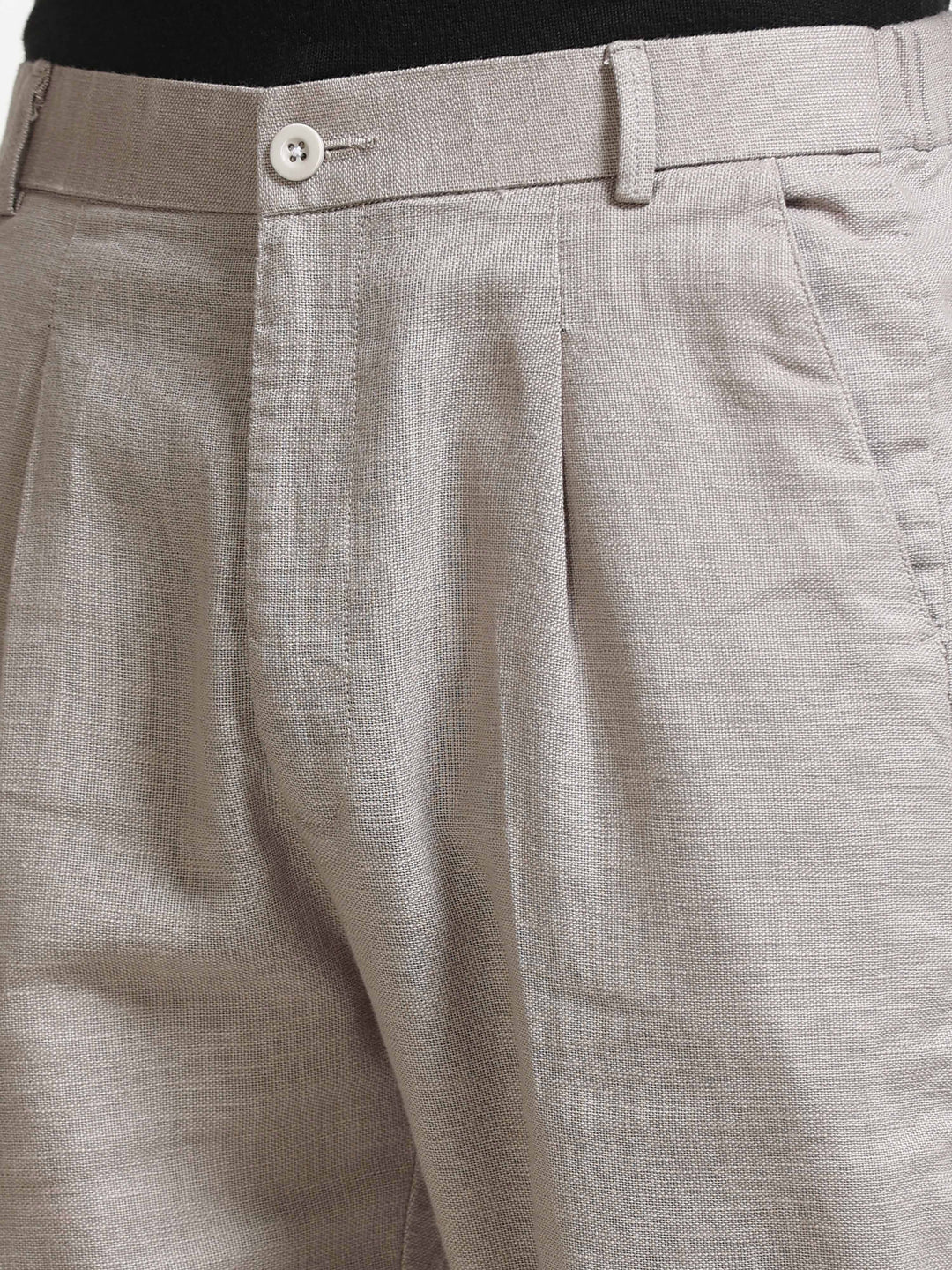 Light Grey Relaxed Fit Linen Trousers Linen Trouser Bushirt