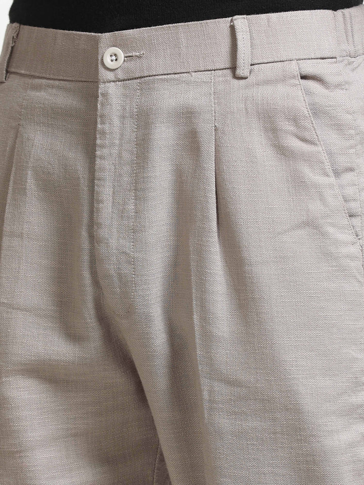 Light Grey Relaxed Fit Linen Trousers Linen Trouser Bushirt