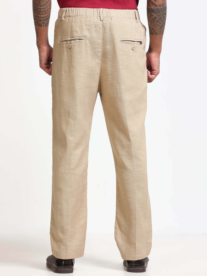 Ivory Relaxed Fit Linen Trousers Linen Trouser Bushirt