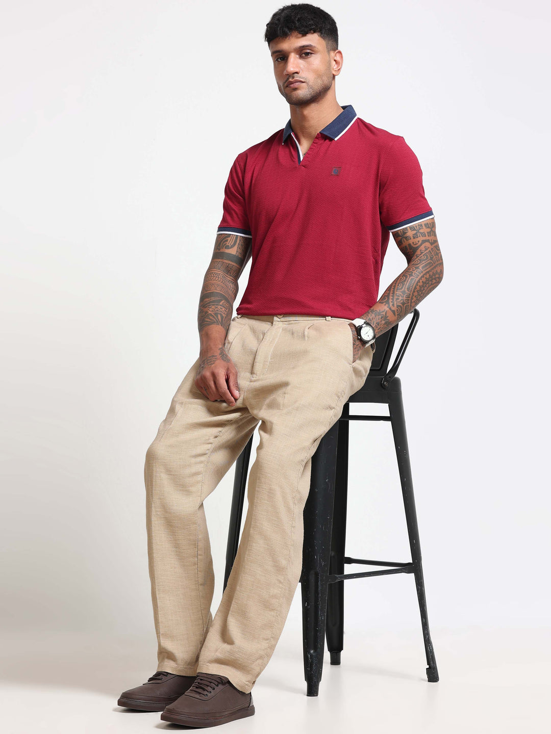 Ivory Relaxed Fit Linen Trousers Linen Trouser Bushirt