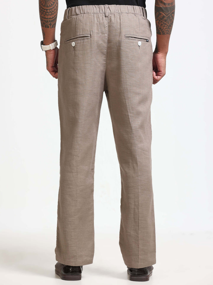 Khaki Relaxed Fit Linen Trousers Linen Trouser Bushirt
