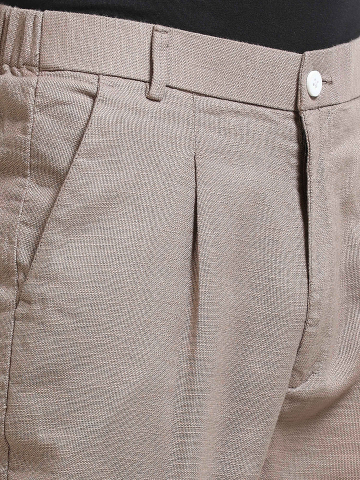 Khaki Relaxed Fit Linen Trousers Linen Trouser Bushirt