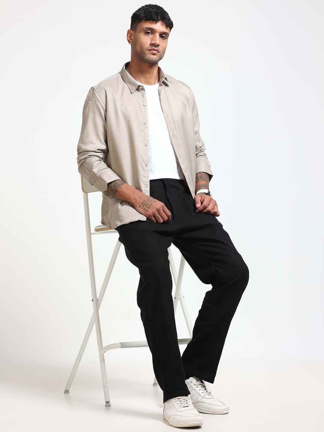 Black Relaxed Fit Linen Trousers Linen Trouser Bushirtin
