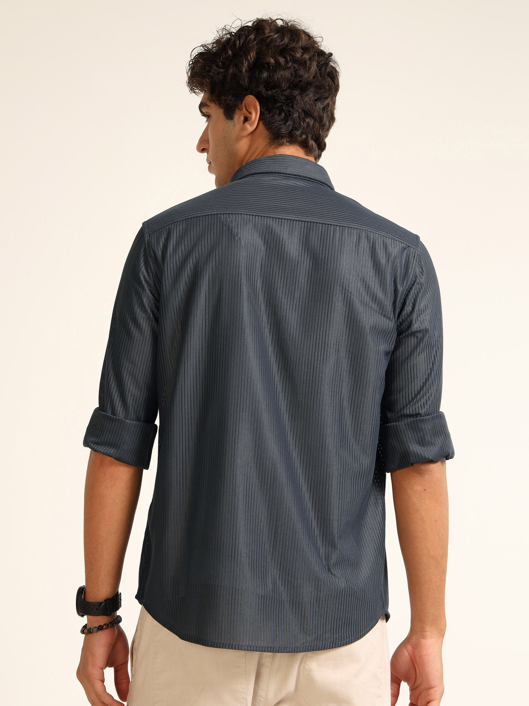 Smoke Grey Regular Fit Corduroy Shirt corduroy Shirt Bushirt