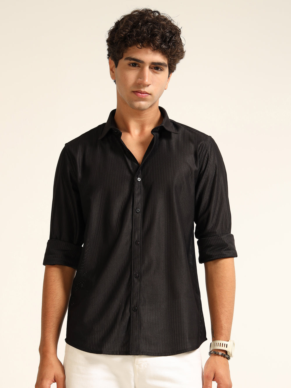 Black Regular Fit Corduroy Shirt corduroy Shirt Bushirt