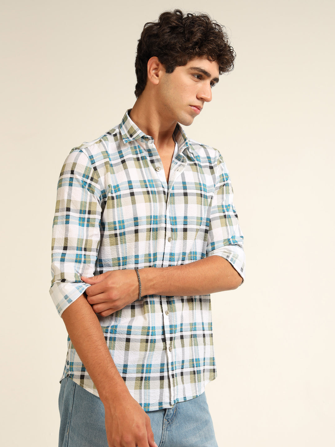 Blue Regular Fit Check Shirt